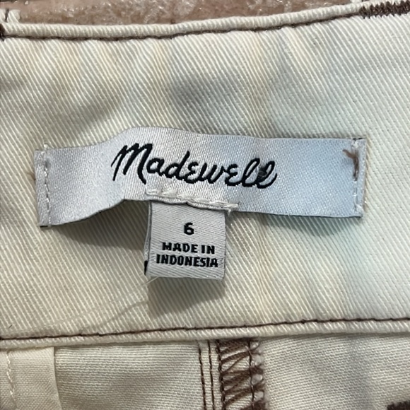 NWT Madewell Button-Tab Wide-Legs Pants Antique Cream, Sz 6 - Picture 6 of 14